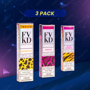 3-Pack FVKD LIQUID DIAMONDS DISPOSABLE | 3.5G