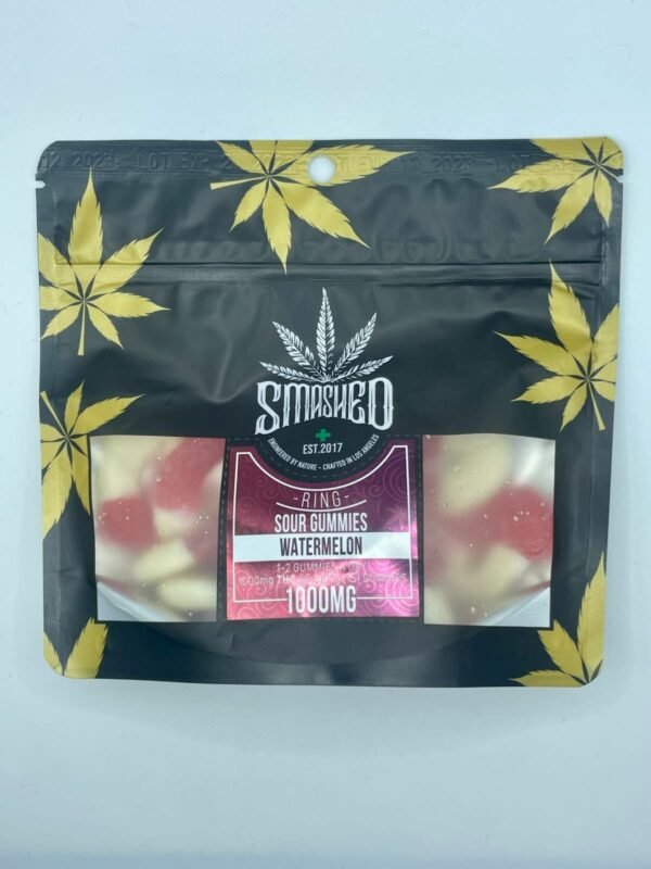 Buy Smashed Sour Watermelon Gummies 1000mg - Smashed