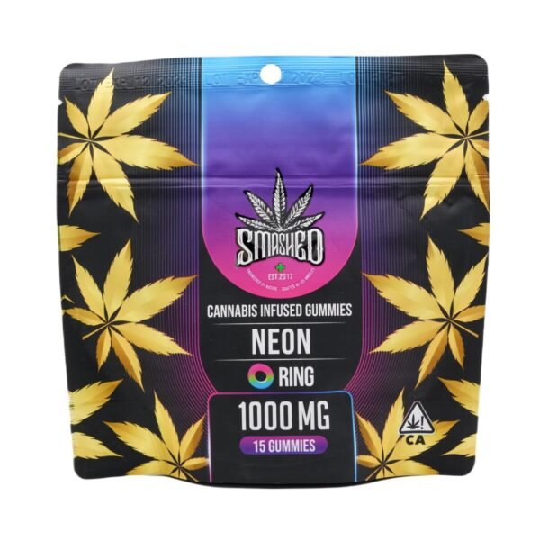 Smashed Edibles 1000mg - Smashed Neon Ring Gummies