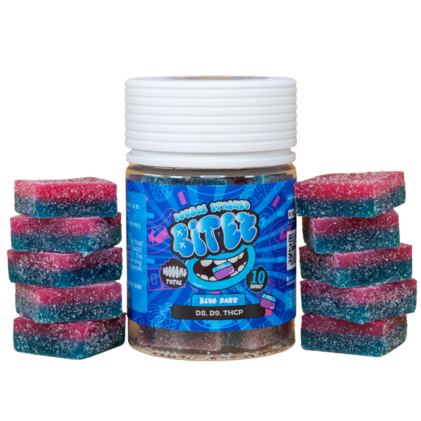 BITEZ Gummies 10,000MG Jarz - Delta-8 + Delta-9 + THCP - Blue Razz