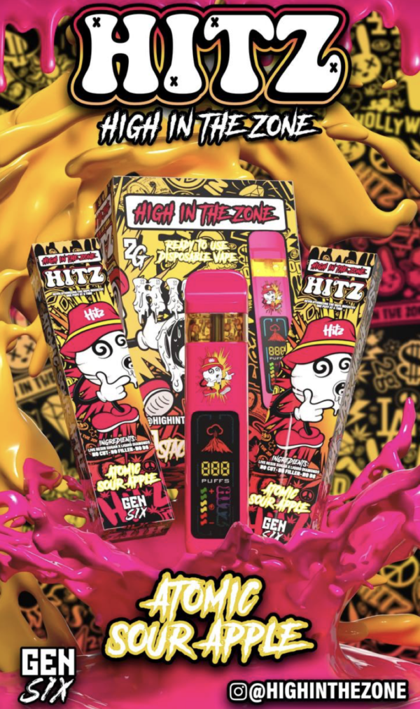 Hitz Atomic Sour Apple Gen6 Disposable - High In The Zone